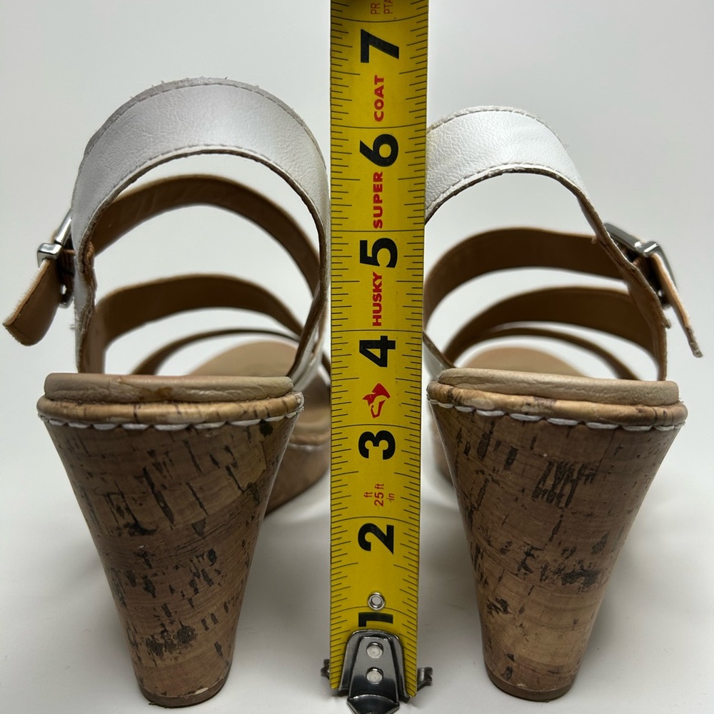 B.O.C. Schirra White Casual Open Toe Platform Cork Wedge Heel Sandal Size 11 - Picture 2 of 14